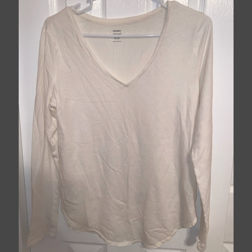 Old Navy White Long Sleeve Tee